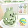 imageOrzbow Baby Teething Toys 36 Months 2 in 1 Rattle ampamp Teethers for Teething Relief Easy Grasp Teething Mittens for Babies 012 MonthsFood Grade Silicone Newborn Infant Toddler Gift CreamGreen