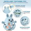 imageOrzbow Baby Teething Toys 36 Months 2 in 1 Rattle ampamp Teethers for Teething Relief Easy Grasp Teething Mittens for Babies 012 MonthsFood Grade Silicone Newborn Infant Toddler Gift Blue
