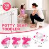 imageOrzbow Portable Travel Potty Seat for Toddlers with Splash Guard Foldable Potty Training Toilet for Boys ampamp Girls On The Go Kids Car Potty Includes Free Travel Bag and Disposable Potty Liners KhakiPink