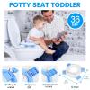 imageOrzbow Portable Travel Potty Seat for Toddlers with Splash Guard Foldable Potty Training Toilet for Boys ampamp Girls On The Go Kids Car Potty Includes Free Travel Bag and Disposable Potty Liners KhakiBlue