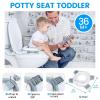 imageOrzbow Portable Travel Potty Seat for Toddlers with Splash Guard Foldable Potty Training Toilet for Boys ampamp Girls On The Go Kids Car Potty Includes Free Travel Bag and Disposable Potty Liners KhakiGray