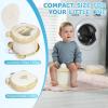 imageOrzbow Portable Travel Potty Seat for Toddlers with Splash Guard Foldable Potty Training Toilet for Boys ampamp Girls On The Go Kids Car Potty Includes Free Travel Bag and Disposable Potty Liners KhakiKhaki  Bear