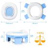 imageOrzbow Portable Travel Potty Seat for Toddlers with Splash Guard Foldable Potty Training Toilet for Boys ampamp Girls On The Go Kids Car Potty Includes Free Travel Bag and Disposable Potty Liners KhakiBlue