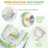 imageOrzbow 2IN1 Potty Training Toilet Seat with Step Stool for Toddler Stability Training Potty Seat for Kids Boys Girls with Splash Guard and AntiSlip Pad Adjustable Ladder ampamp Potty Seat Height GreyGreen  White