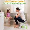 imageOrzbow 2IN1 Potty Training Toilet Seat with Step Stool for Toddler Stability Training Potty Seat for Kids Boys Girls with Splash Guard and AntiSlip Pad Adjustable Ladder ampamp Potty Seat Height GreyGreen  White