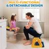 imageOrzbow 2IN1 Potty Training Toilet Seat with Step Stool for Toddler Stability Training Potty Seat for Kids Boys Girls with Splash Guard and AntiSlip Pad Adjustable Ladder ampamp Potty Seat Height GreyBlue  Yellow