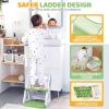 imageOrzbow 2IN1 Potty Training Toilet Seat with Step Stool for Toddler Stability Training Potty Seat for Kids Boys Girls with Splash Guard and AntiSlip Pad Adjustable Ladder ampamp Potty Seat Height GreyGreen  White