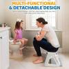 imageOrzbow 2IN1 Potty Training Toilet Seat with Step Stool for Toddler Stability Training Potty Seat for Kids Boys Girls with Splash Guard and AntiSlip Pad Adjustable Ladder ampamp Potty Seat Height GreyGrey  White