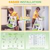 imageOrzbow 2IN1 Potty Training Toilet Seat with Step Stool for Toddler Stability Training Potty Seat for Kids Boys Girls with Splash Guard and AntiSlip Pad Adjustable Ladder ampamp Potty Seat Height GreyGreen  White