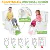 imageOrzbow 2IN1 Potty Training Toilet Seat with Step Stool for Toddler Stability Training Potty Seat for Kids Boys Girls with Splash Guard and AntiSlip Pad Adjustable Ladder ampamp Potty Seat Height GreyGreen  White
