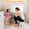 imageOrzbow 2IN1 Potty Training Toilet Seat with Step Stool for Toddler Stability Training Potty Seat for Kids Boys Girls with Splash Guard and AntiSlip Pad Adjustable Ladder ampamp Potty Seat Height GreyPink  White