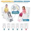 imageOrzbow 2IN1 Potty Training Toilet Seat with Step Stool for Toddler Stability Training Potty Seat for Kids Boys Girls with Splash Guard and AntiSlip Pad Adjustable Ladder ampamp Potty Seat Height GreyGrey  White