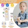 imageOrzbow Baby Remote Control Toy for 6 Months with Music TV Remote Toy with Realistic Light and Sound  English French and Spanish for Infant Play  BPA Free WhiteWhite With Teether Cover
