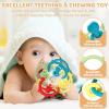 imageOrzbow Sensory Teething Toys for Babies Montessori Toys 318 Months Infant Teethers Relief Silicone Baby Rattle BPA Free BlueBeige
