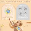 imageOrzbow Sensory Teething Toys for Babies Montessori Toys 318 Months Infant Teethers Relief Silicone Baby Rattle BPA Free BlueBlue Teether