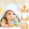 imageOrzbow Sensory Teething Toys for Babies Montessori Toys 318 Months Infant Teethers Relief Silicone Baby Rattle BPA Free BlueBlue Teether