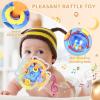 imageOrzbow Sensory Teething Toys for Babies Montessori Toys 318 Months Infant Teethers Relief Silicone Baby Rattle BPA Free BlueBlue Teether