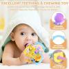 imageOrzbow Sensory Teething Toys for Babies Montessori Toys 318 Months Infant Teethers Relief Silicone Baby Rattle BPA Free BlueYellow