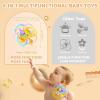 imageOrzbow Sensory Teething Toys for Babies Montessori Toys 318 Months Infant Teethers Relief Silicone Baby Rattle BPA Free BlueYellow