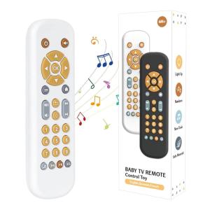imageOrzbow Baby Remote Control Toy for 6 Months with Music TV Remote Toy with Realistic Light and Sound  English French and Spanish for Infant Play  BPA Free WhiteWhite  Classic