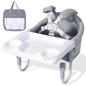 imageOrzbow Hook On High Chair Portable Table Highchair Seat for Babies ampamp Toddlers 636 Months Collapsible Clip On Counter High Chair with Carry Bag for Travel Home and Restaurant Easy Clean GrayGrey Chair with Removable Tray