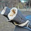 imageOrzbow Faux Sheepskin Stroller Gloves Universal Winter AntiFreeze Mittens for Stroller Handlebars Waterproof Warm Extra Thick HandMuff for Cold Weather Winter Stroller Accessories Light GreyDark Grey  Faux Sheepskin Liner