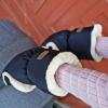 imageOrzbow Faux Sheepskin Stroller Gloves Universal Winter AntiFreeze Mittens for Stroller Handlebars Waterproof Warm Extra Thick HandMuff for Cold Weather Winter Stroller Accessories Light GreyBlack  Faux Sheepskin Liner