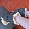 imageOrzbow Faux Sheepskin Stroller Gloves Universal Winter AntiFreeze Mittens for Stroller Handlebars Waterproof Warm Extra Thick HandMuff for Cold Weather Winter Stroller Accessories Light GreyDark Grey  Faux Sheepskin Liner