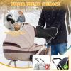 imageOrzbow Faux Sheepskin Stroller Gloves with Phone Pockets Winter Extra Thick Mittens for Baby Stroller Cozy ampamp Warm Antifreeze Hand Muff Easily Attaches to Stroller for Parents Caregivers Dark GrayBerber Fleece Lining  Black