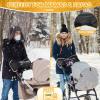 imageOrzbow Faux Sheepskin Stroller Gloves with Phone Pockets Winter Extra Thick Mittens for Baby Stroller Cozy ampamp Warm Antifreeze Hand Muff Easily Attaches to Stroller for Parents Caregivers Dark GrayFaux Sheepskin Lining  Black