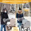 imageOrzbow Faux Sheepskin Stroller Gloves with Phone Pockets Winter Extra Thick Mittens for Baby Stroller Cozy ampamp Warm Antifreeze Hand Muff Easily Attaches to Stroller for Parents Caregivers Dark GrayFaux Sheepskin Lining  Gray