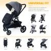 imageOrzbow Footmuff for Stroller Christmas GiftWeatherproof AntiKick Universal Toddler Sleeping BagRemovable Warm Coral Fleece Lined Stroller Bunting Bag Footmuff BlackBlackA