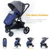 imageOrzbow Footmuff for Stroller Christmas GiftWeatherproof AntiKick Universal Toddler Sleeping BagRemovable Warm Coral Fleece Lined Stroller Bunting Bag Footmuff BlackDenimBlue