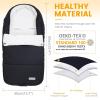 imageOrzbow Footmuff for Stroller Christmas GiftWeatherproof AntiKick Universal Toddler Sleeping BagRemovable Warm Coral Fleece Lined Stroller Bunting Bag Footmuff BlackBlackA