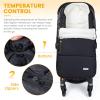imageOrzbow Footmuff for Stroller Christmas GiftWeatherproof AntiKick Universal Toddler Sleeping BagRemovable Warm Coral Fleece Lined Stroller Bunting Bag Footmuff BlackBlackA
