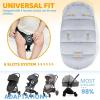 imageOrzbow Universal Footmuff for Baby Winter Warm Stroller Bunting Bag Waterproof Windproof Warm Coral Fleece Lined Toddler Stroller Sleeping Bag Light GreyLight Grey