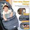 imageOrzbow Universal Footmuff for Baby Winter Warm Stroller Bunting Bag Waterproof Windproof Warm Coral Fleece Lined Toddler Stroller Sleeping Bag Light GreyGrey