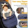 imageOrzbow Universal Footmuff for Baby Winter Warm Stroller Bunting Bag Waterproof Windproof Warm Coral Fleece Lined Toddler Stroller Sleeping Bag Light GreyBlue