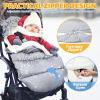 imageOrzbow Universal Footmuff for Baby Winter Warm Stroller Bunting Bag Waterproof Windproof Warm Coral Fleece Lined Toddler Stroller Sleeping Bag Light GreyLight Grey