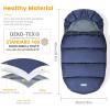 imageOrzbow Universal Footmuff for Baby Winter Warm Stroller Bunting Bag Waterproof Windproof Warm Coral Fleece Lined Toddler Stroller Sleeping Bag Light GreyBlue