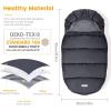 imageOrzbow Universal Footmuff for Baby Winter Warm Stroller Bunting Bag Waterproof Windproof Warm Coral Fleece Lined Toddler Stroller Sleeping Bag Light GreyBlack