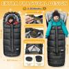 imageOrzbow Universal Stroller Bunting Bag with Extra Footmuff for Toddler Kids Warm Waterproof Stroller Blanket Winter Cover Baby Bunting Bag  Protect Babies from Cold Winds Dark GreyBlack