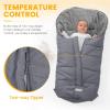 imageOrzbow Universal Stroller Bunting Bag with Extra Footmuff for Toddler Kids Warm Waterproof Stroller Blanket Winter Cover Baby Bunting Bag  Protect Babies from Cold Winds Dark GreyGrey