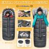 imageOrzbow Universal Stroller Bunting Bag with Extra Footmuff for Toddler Kids Warm Waterproof Stroller Blanket Winter Cover Baby Bunting Bag  Protect Babies from Cold Winds Dark GreyDark Grey