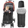 imageOrzbow Universal Stroller Bunting Bag with Extra Footmuff for Toddler Kids Warm Waterproof Stroller Blanket Winter Cover Baby Bunting Bag  Protect Babies from Cold Winds Dark GreyBlack