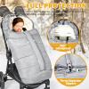 imageOrzbow Universal Stroller Bunting Bag with Extra Footmuff for Toddler Kids Warm Waterproof Stroller Blanket Winter Cover Baby Bunting Bag  Protect Babies from Cold Winds Dark GreyLight Grey
