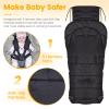 imageOrzbow Universal Stroller Bunting Bag with Extra Footmuff for Toddler Kids Warm Waterproof Stroller Blanket Winter Cover Baby Bunting Bag  Protect Babies from Cold Winds Dark GreyBlack