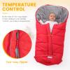 imageOrzbow Universal Stroller Bunting Bag with Extra Footmuff for Toddler Kids Warm Waterproof Stroller Blanket Winter Cover Baby Bunting Bag  Protect Babies from Cold Winds Dark GreyRed