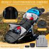 imageOrzbow Universal Stroller Bunting Bag with Extra Footmuff for Toddler Kids Warm Waterproof Stroller Blanket Winter Cover Baby Bunting Bag  Protect Babies from Cold Winds Dark GreyBlack