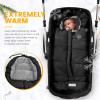 imageOrzbow Universal Stroller Bunting Bag with Extra Footmuff for Toddler Kids Warm Waterproof Stroller Blanket Winter Cover Baby Bunting Bag  Protect Babies from Cold Winds Dark GreyBlack